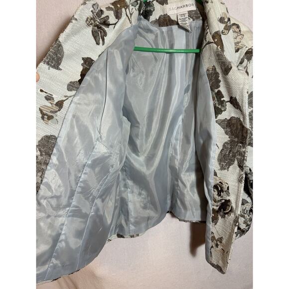 Sag Harbor Womens Green Floral Tapestry Button Up Blazer Jacket Lined Size 18 XL - Picture 4 of 10